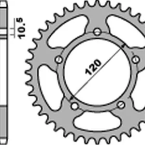 Poslední Šance PBR rozeta 4363 43 C45 APRILIA RSV 1000 MILLE R/SL/SP '98-'03, SHIVER 750 '07-'14 (JTR702.43) (ŁAŃC. 525) (MADE IN ITALY)
